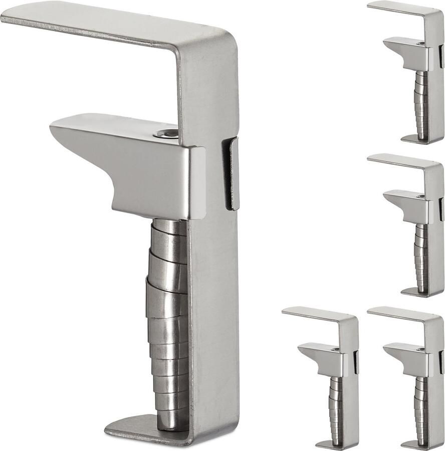 Relaxdays 10x tafelkleedklemmen rvs verstelbare tafelkleedhouders voor dikke tafels