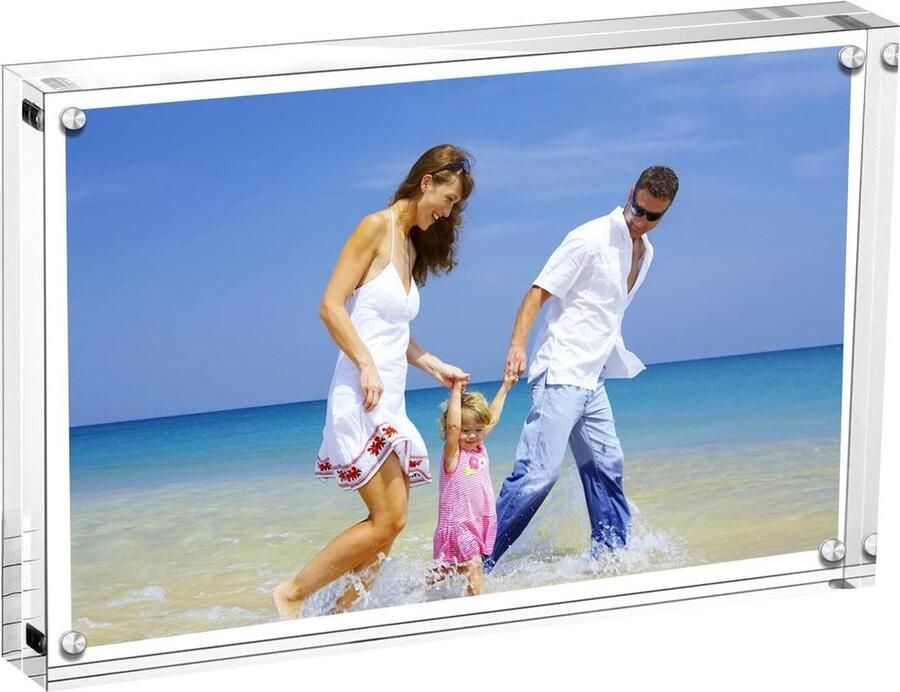 15x20 cm magnetisch acrylblok fotolijst voor op het bureau transparant fotodisplay Fotolijst