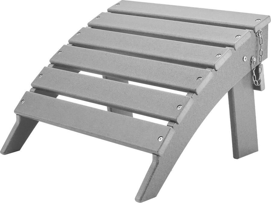 16 9 X 18 9 X 13 Inch Hdpe Opvouwbare Adirondack Kruk Weerbestendige Voetensteun voor Adirondack Stoel Ideaal voor Veranda Zwembad Gazon Achtertuin Grijs