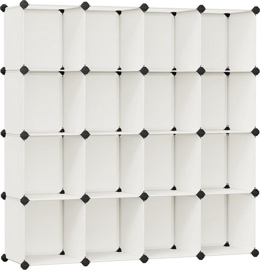 Rootz Living Rootz 16 Cube Organizer Opbergplank Kamerverdeler PP-kunststof Metalen frame Crèmewit 153 cm x 153 cm x 31 cm Eenvoudige montage Veelzijdige organisatie Stevige constructie