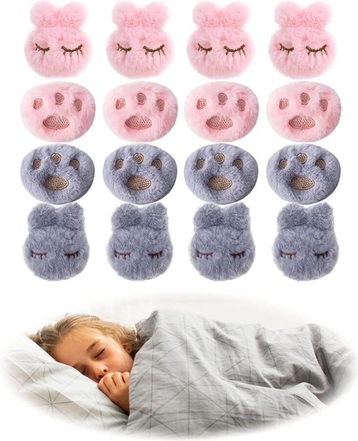 16-delige set bedklemmen bedlakklemmen schattig konijnenspeelgoed rubberen pluche dieren zeer Kawaii spullen dekbedklemmen geschikt voor verschillende soorten dekbedden