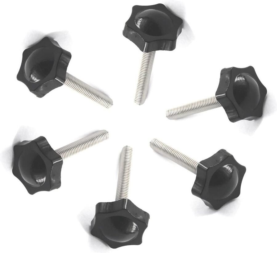 Allecto plus 16 stuks RVS M6x25mm Draad Vervanging Ster Hand Knop Duim Schroef Aanscherping Knop