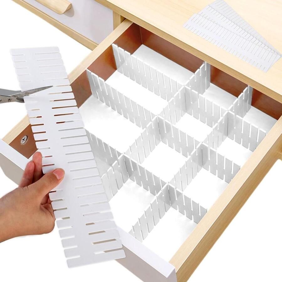 16 Pcs Adjustable Drawer Dividers Organiser for Underwear Socks and Jewelry