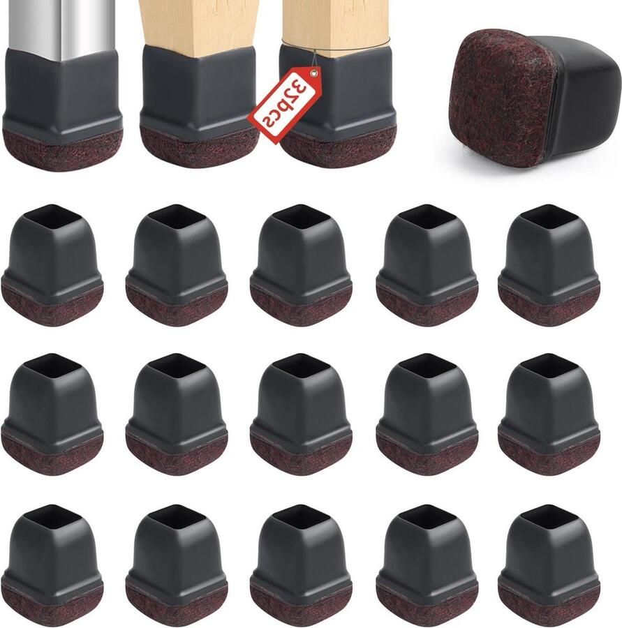 16 Pieces Silicone Furniture Pads for Chair Legs Floor Protectors 1.8-2.5 cm Table Legs Hardwood Floors Sofa Legs Protects Your Floor from Scratches
