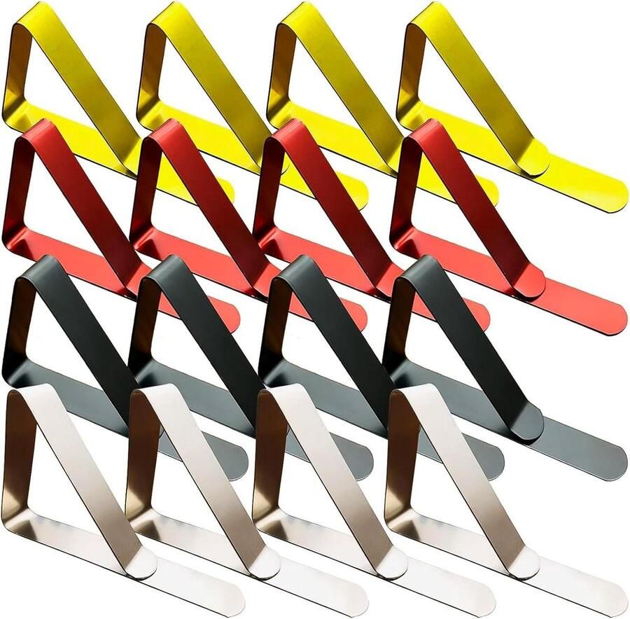 16 Pieces Stainless Steel Tablecloth Clips for Thick Tables Garden Table Restaurant Family Dining Table Party Wedding Tablecloth Clamp