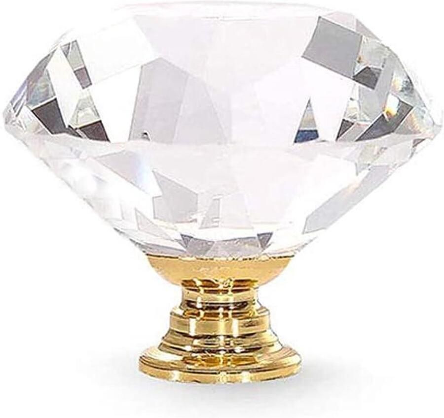 16 Stks 40 mm Glazen Lade Knoppen Diamond Trekt Zinklegering met Schroeven Voor Thuis Keuken Kantoor Borst Bin Lade Decoreren