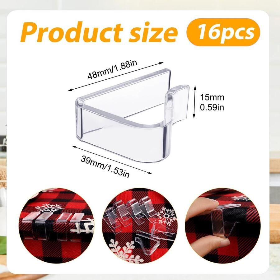 16 Stks Plastic Tafelkleed Clips Winddicht Picknicktafel Clips Clear Tafelkleed Clips Tafelkleed Klemmen voor Binnen Buiten Kamperen Bruiloft (Klein)