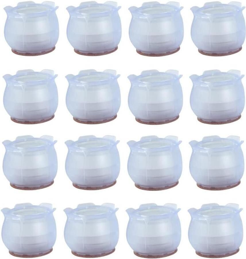16 Stks Siliconen Stoel Been Vloerbeschermers Meubels Voeten Caps Covers Lotus 40-47mm Benen