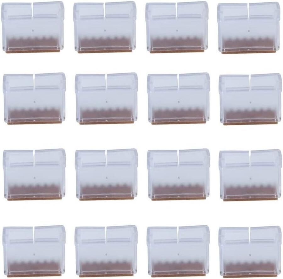 16 Stks Siliconen Stoel Been Vloerbeschermers Meubels Voeten Caps Covers Rechthoek 25-40mm