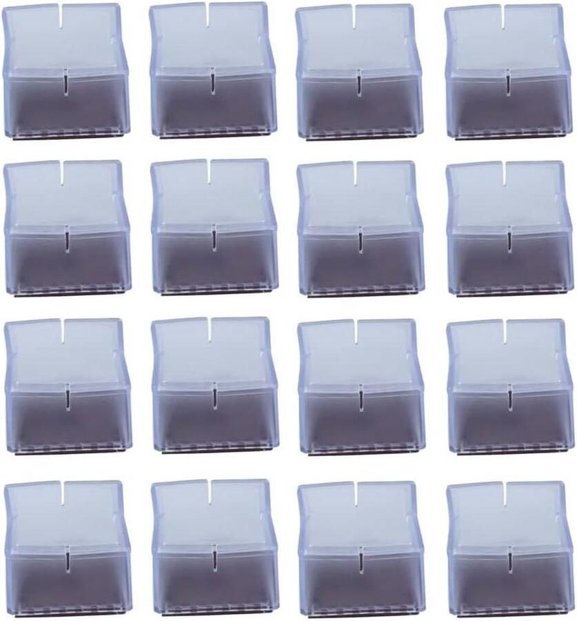 16 Stks Siliconen Stoel Been Vloerbeschermers Meubels Voeten Caps Covers Rechthoek 42-48mm Benen