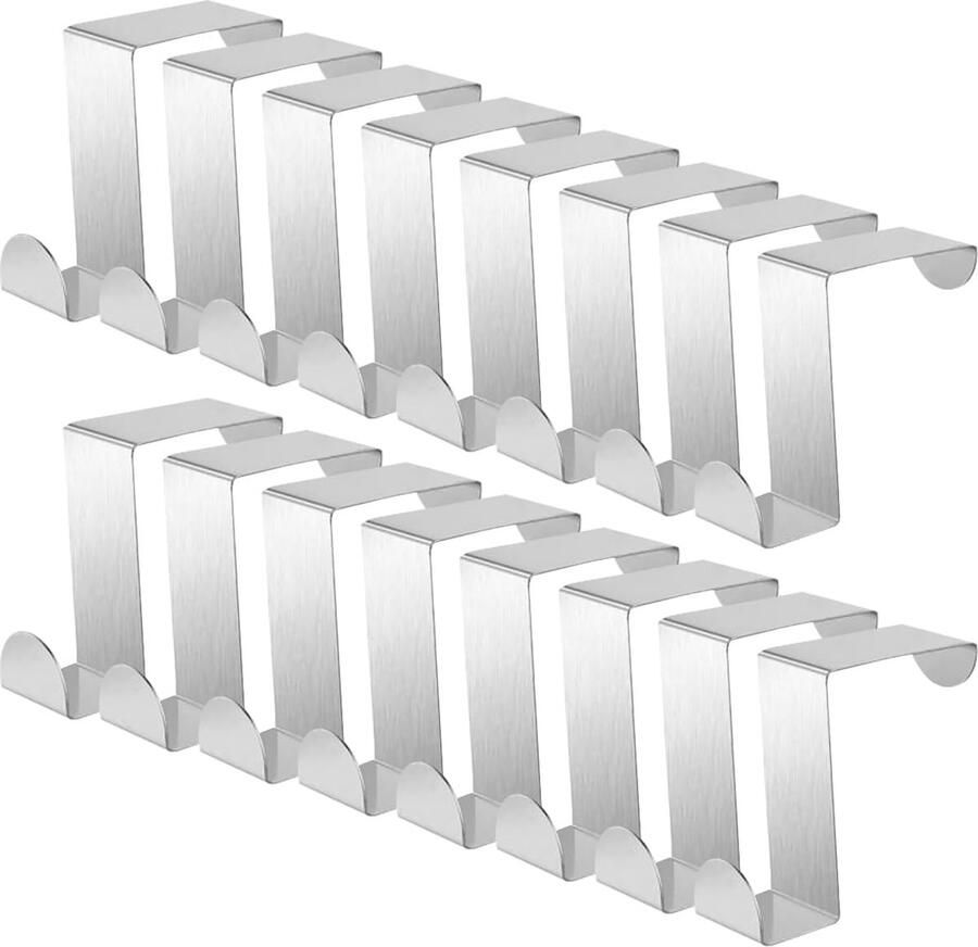 16 Stukken Roestvrij Stalen Deurhaken Kledinghaken voor Kasten en Lades