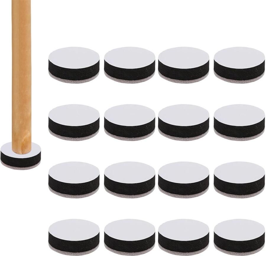 16 stuks 6*1.65 cm tafelpoot verhogers meubelpoot kussens EVA- en viltmaterialen voetkussentjes voor stoelen zelfklevende meubelverhogers tafelpoot kussens verstelbare tafelhoogtes crashpads multifunctionele beschermpad