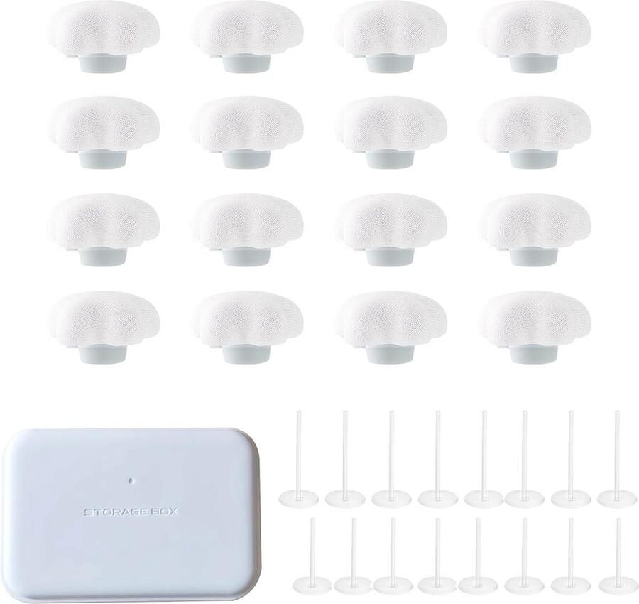 16 stuks dekbedovertrekclips antislip dekbedovertrekclips met 1 doos en 16 plastic stiften voor dekbedden lakens kussens sokken (wit)