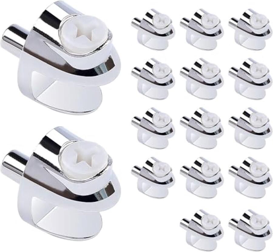 16 Stuks Glasklemmen voor Planken Geschikt voor 3-8 mm Glas Antislip en Duurzaam