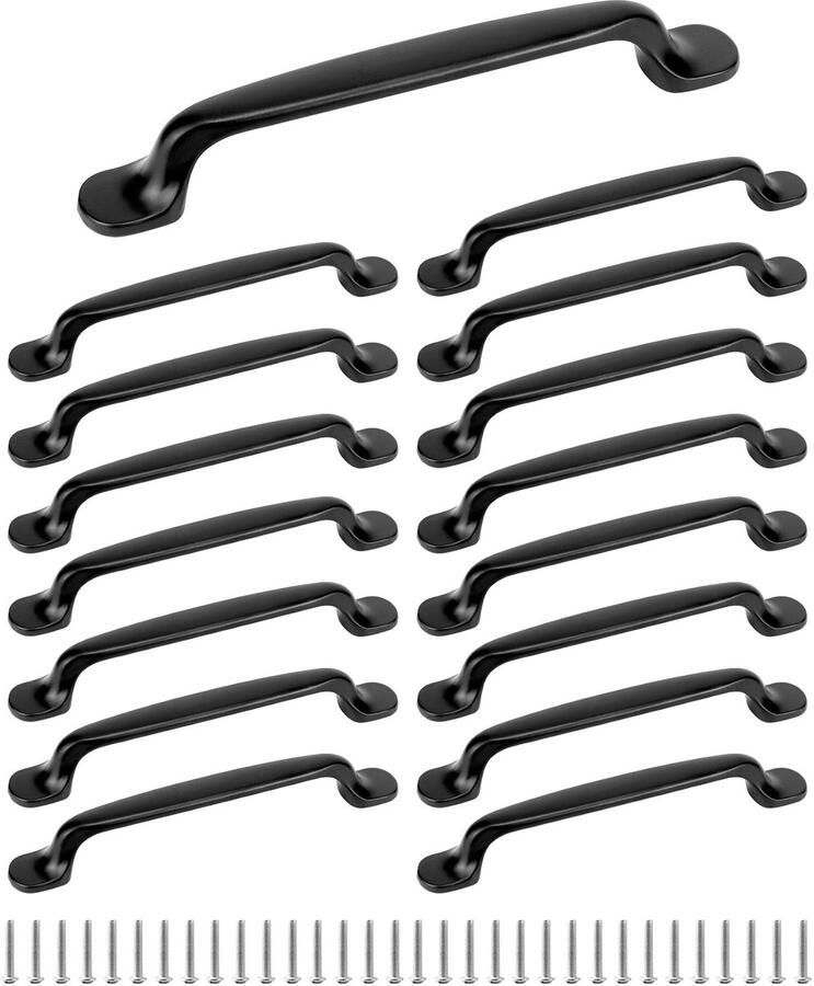 16 stuks keukengrepen meubelgrepen zwart ladegrepen aluminiumlegering 128 mm