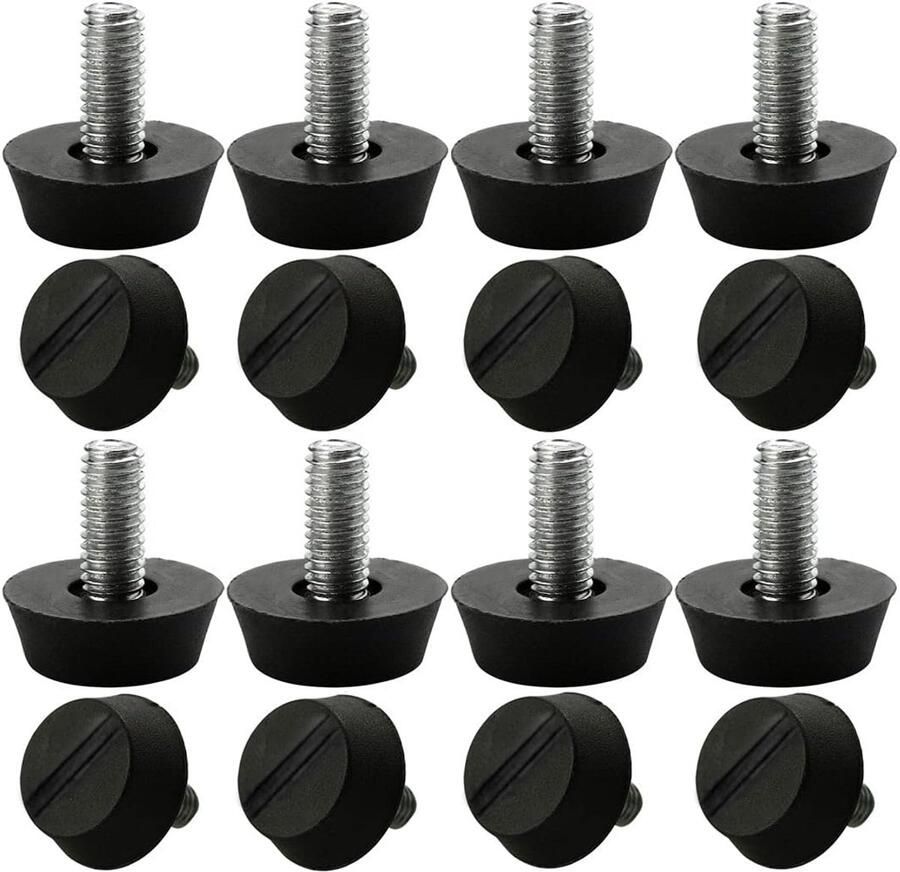 16 Stuks Meubelbeschermers met Schroef Stoelpoot Beschermers Meubelbeschermers Vloerbescherming Kunststof meubelbeschermers Zwart