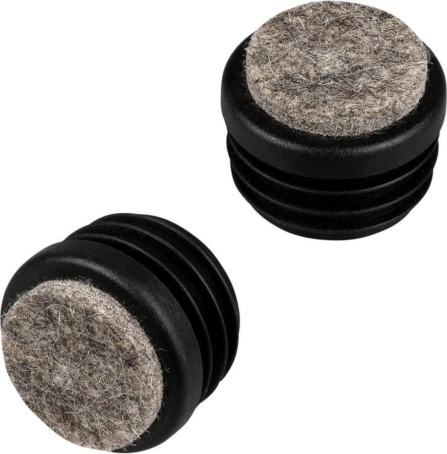 Ronde buispluggen met gelast vilt 16 stuks meubelglijders stoelpootbeschermers Ø 22mm buiswanddikte 15-2mm