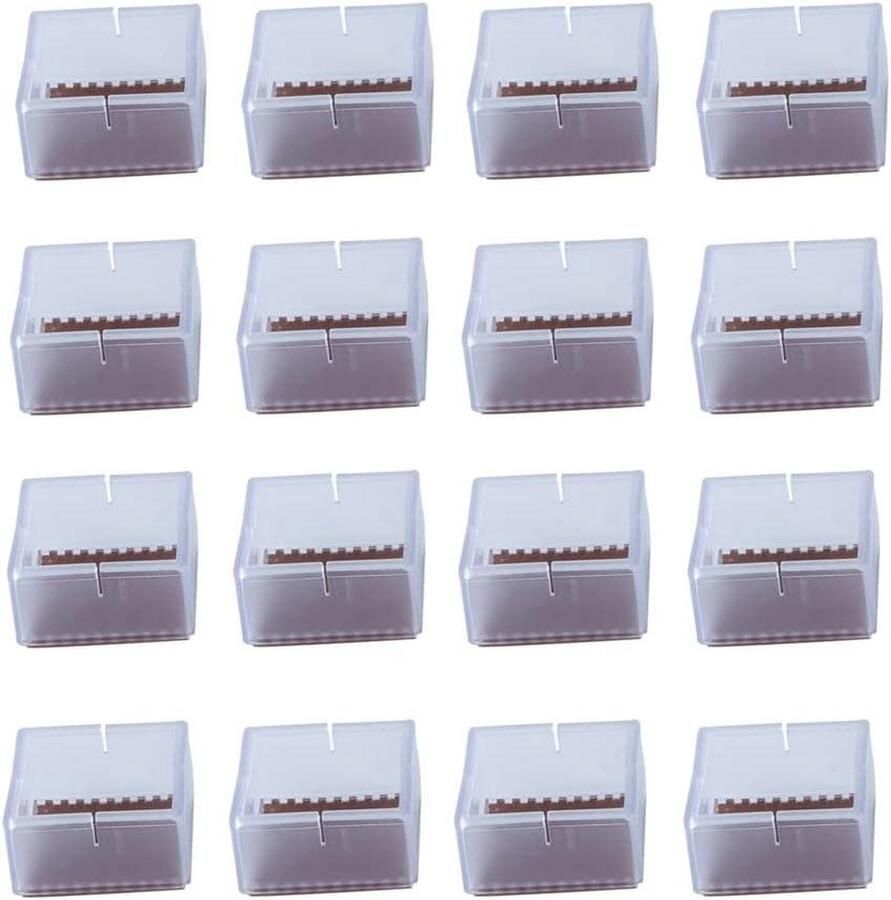 16 stuks siliconen stoel been vloerbeschermers meubelvoeten caps covers vierkant 42-48mm