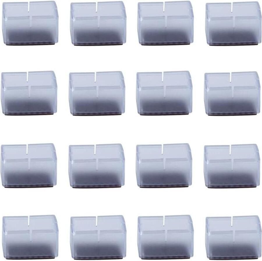16 stuks siliconen stoel been vloerbeschermers vierkant 48-55mm meubels voeten caps covers