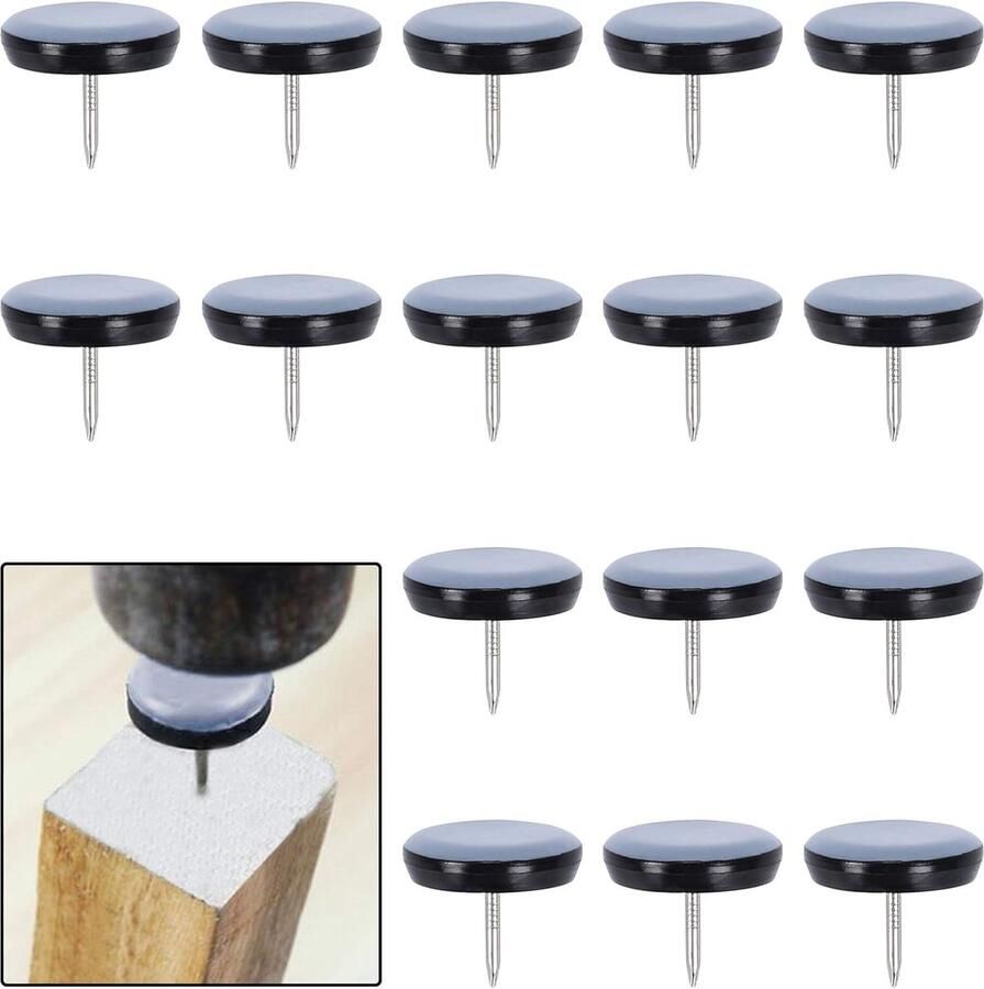 16 stuks Stoelpoot beschermers vloerbeschermers Stoel Meubels Tegen krassen op de vloer 25mm blauw Hars