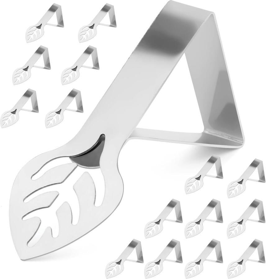 Tafelkleedklemmen Verstelbaar 16 stuks Roestvrij staal