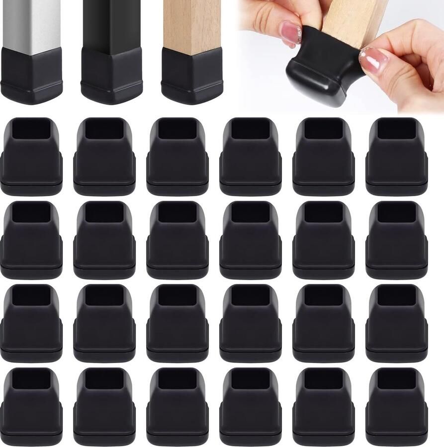16 stuks tapijt stoelpootglijders 1 stoelglijders & thermoplastische elastomeer combinatie beenbeschermer (vierkant past op 3 4-1)