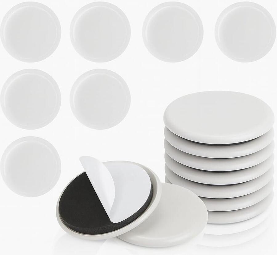 Allecto Plus 16 stuks 35 mm stoelglijders voor tapijt en meubels zelfklevende tapijtglijders met bescherming tegen deuken en krassen