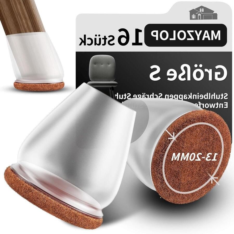 16 stuks Transparante Stoelpootdoppen 18 cm Schuine Stoelpoten Harthouten Vloer Stoelpootbeschermers Rond Geen Lawaai Geen Krassen stoelpootbeschermers