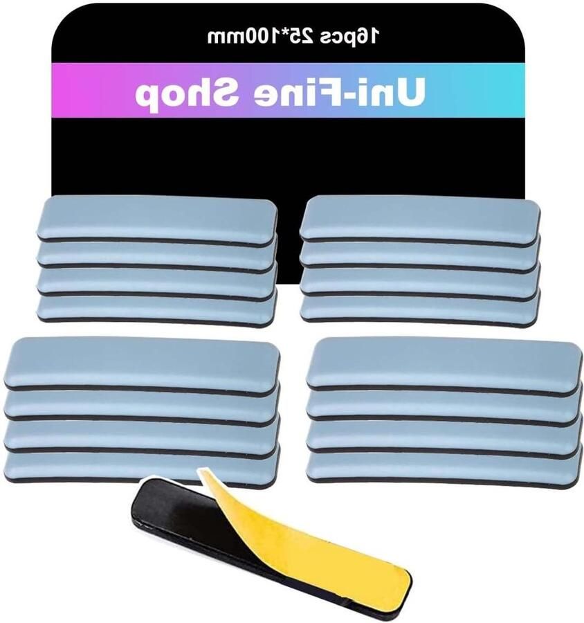 16 stuks Uni-Fine teflonglijders 25 x 100 mm Robuuste glijders van teflon voor meubels en tapijt