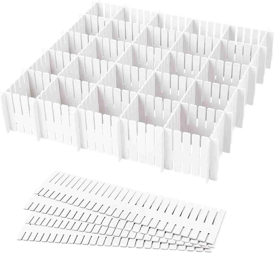 16 stuks verstelbare ladeverdelers 37 cm witte scheidingswanden voor ondergoed sokken cosmetica in de slaapkamer