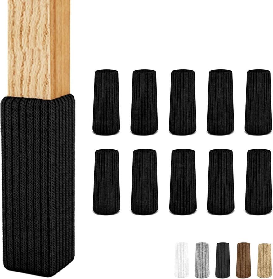 ZVD 16 stuks zwarte premium krukvoethoezen krasbestendig hardhouten vloeren zeer elastisch en flexibel om aan te passen geschikt voor alle soorten krukjes