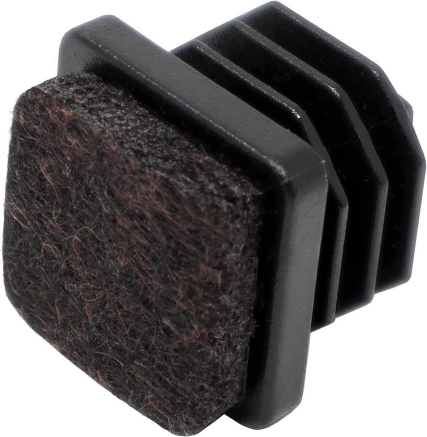 16 x lamellenstoppen met vilt zwart 14 x 14-16 x 16 mm set van 16