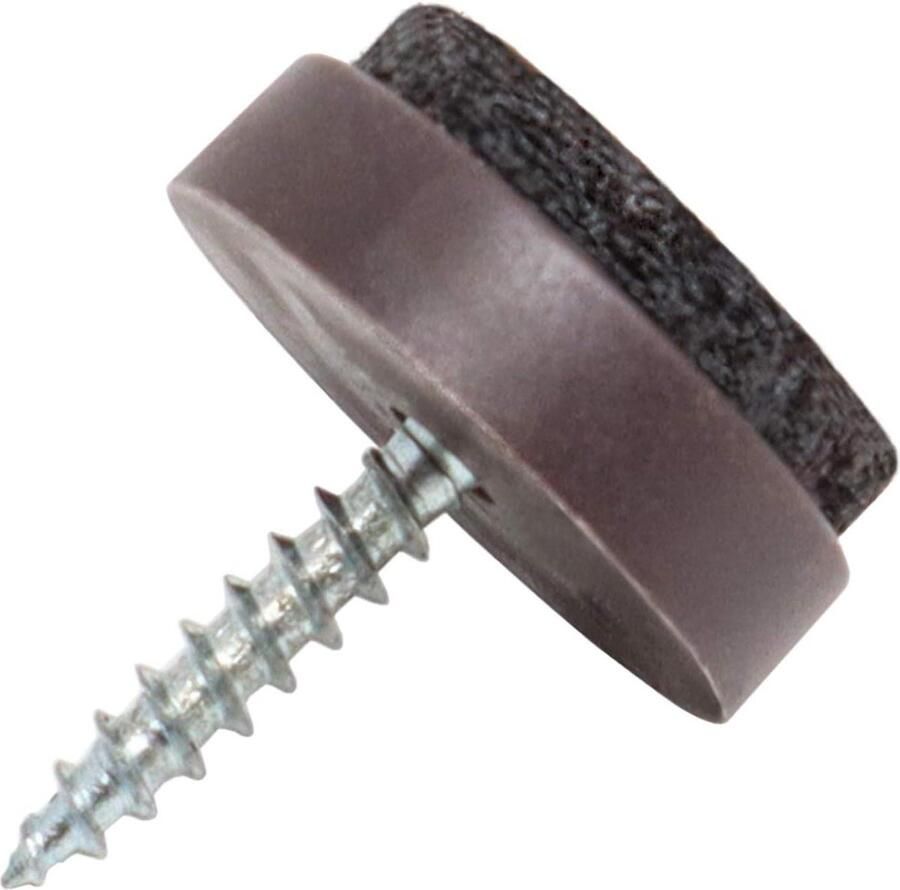 16 x viltglijders met schroef bruin Diameter 20 mm