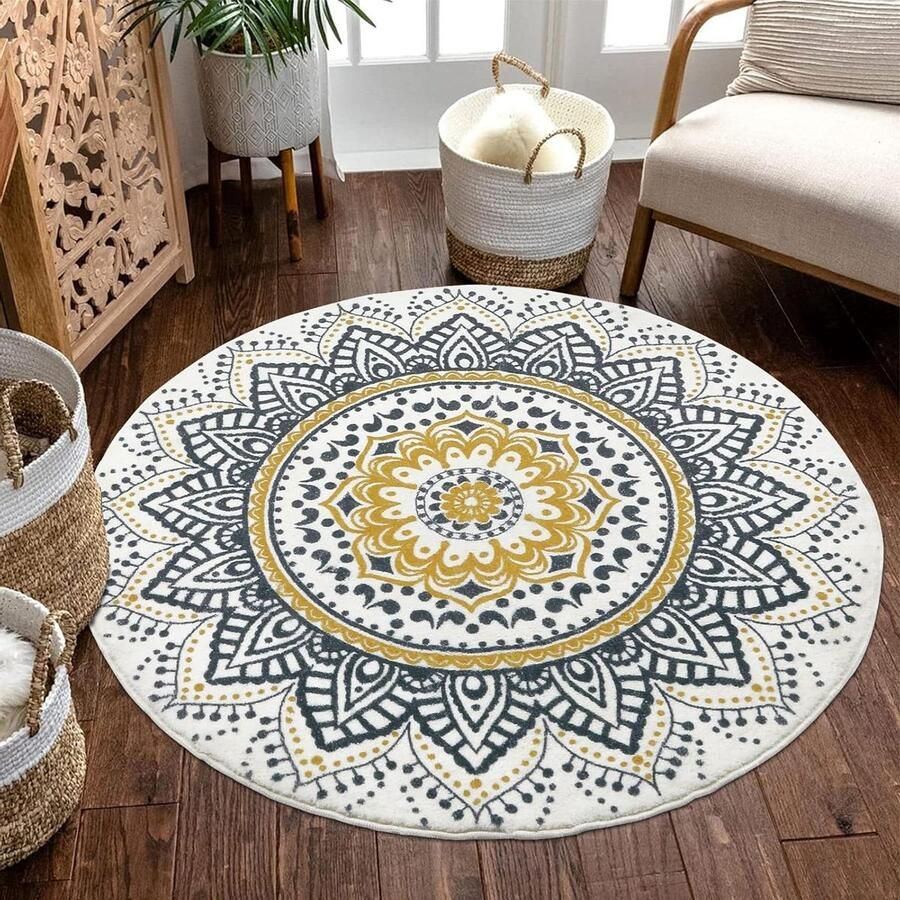 Grote Ronde Tapijten 160 cm Zachte Pluche Bobo Tapijt Antislip Machine Wasbaar Vloerkleed Slaapkamer Opties