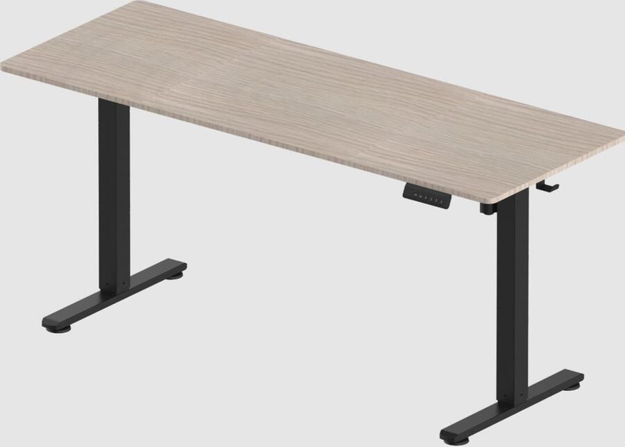 Flowsense Zit Sta Bureau Elektrisch Verstelbaar 4 Geheugen Standen Incl. Kabelgoot 160 x 60 cm 5 Jaar Garantie Grijs Eiken - Foto 2