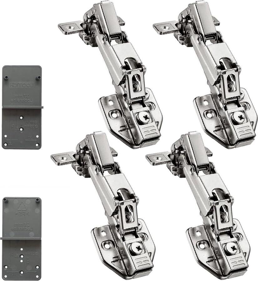 165° Voorliggende Clip-On Zacht Sluitende Scharnieren 35mm Keukenkasten Kleerkast Deuren