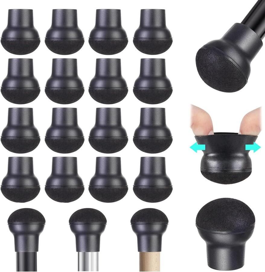 16Pcs Small Black Silicone Chair Leg Covers Wrapped Felt Furniture Foot Protectors Hardwood Flooring Pads for No Noise No Scratches
