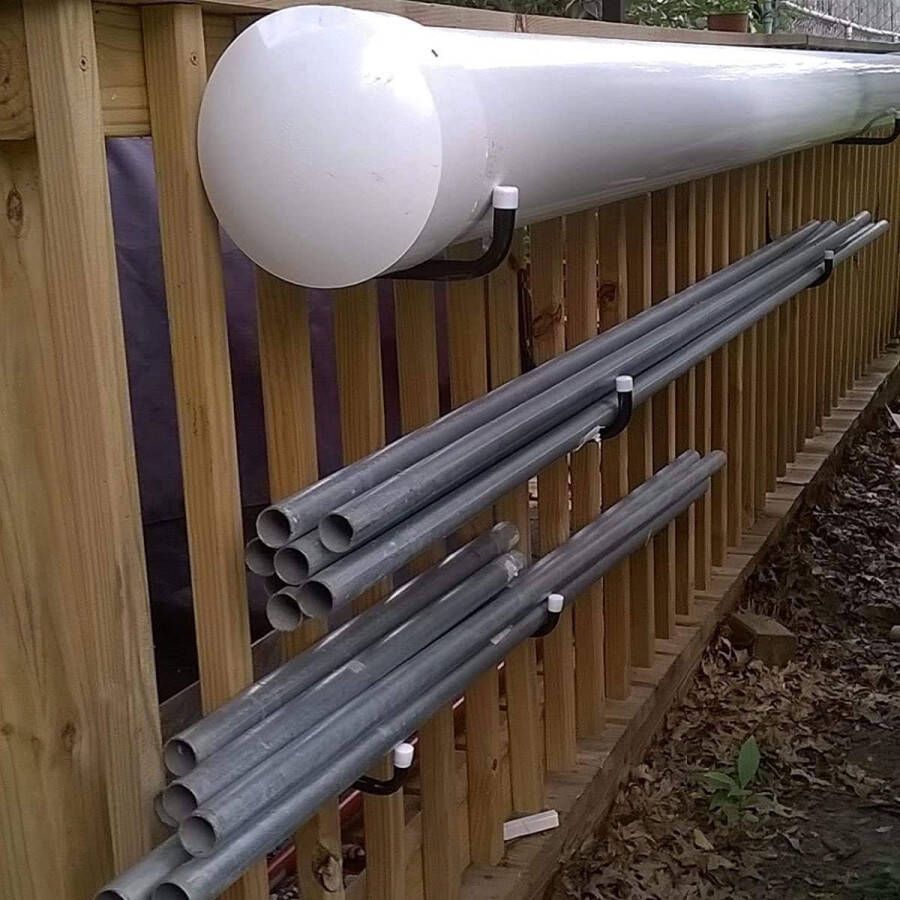 17 cm Garagehaken Ladderhaken 6 Pack Zwaar Werk Muurbevestiging Opberghaken Organizer Voor opgevouwen stoelen fietsen elektrisch gereedschap tuinslangen (19 cm x 17 cm)