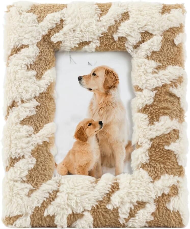 18 5*23 5cm-bruin en wit-koe stijl zachte pluche fotolijst-familie foto decoratie fotolijst-verjaardagscadeau-huwelijkscadeau-slaapkamer nachtkastje decoratie