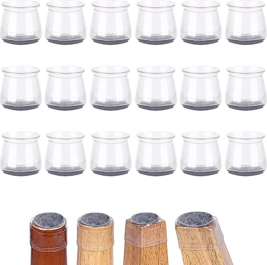 18 stuks siliconen stoelpootbeschermers ronde en vierkante meubelhoezen vloerbeschermers voorkomen krassen en lawaai meubelpootkussen stoelpootbeschermers