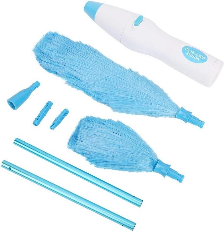 180° Bendable Electric Spring Duster Window Blinds Furniture Cleaner Tool Blue & White Long Reach Cleaning Power meubelreiniger