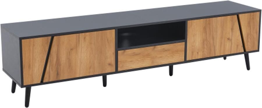 180*40*46cm Lowboard TV-kast met lades en 2 kasten TV-console met 6 steunpoten past op 75-inch woonkamerkast