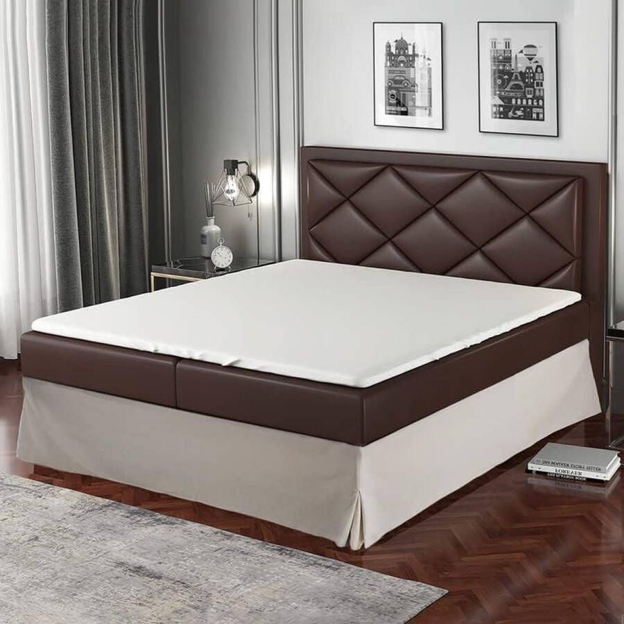180x200 beige – Met 4 zijden van 30 cm voor bed 180 x 200 cm – bedrok 180 x 200 cm – bescherming voor lattenbodem 180 x 200 – hoes voor lattenbodem 180 x 200 cm – bedframe