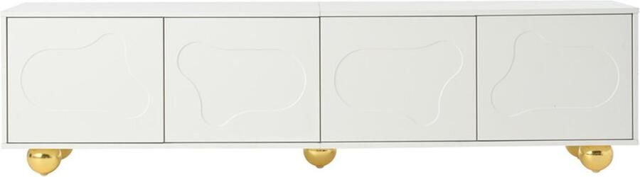 180x40x45 cm tv kast schattig cartoon design lowboard met 2 kasten wolkvorm tv meubel 5 steunpoten draagvermogen 60 kg geschikt voor 75 inch