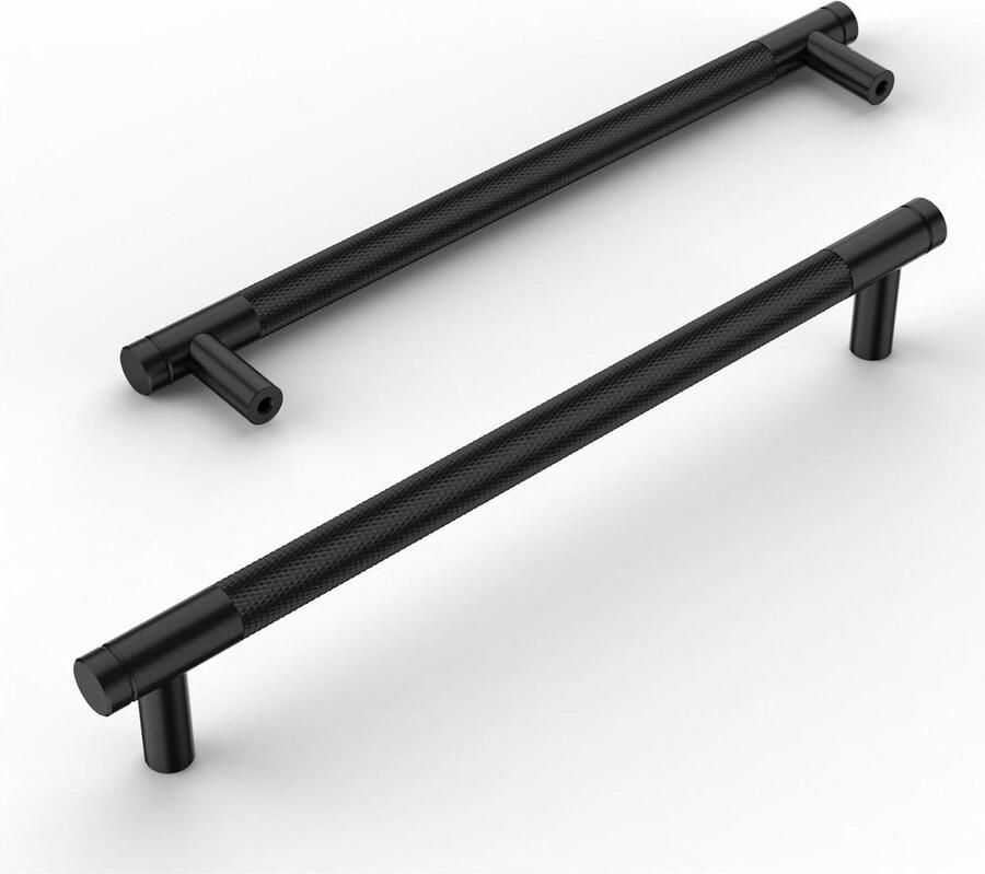 192 mm gatafstand mat zwart aluminium kastgrepen set van 10 voor keukenkasten en kledingkasten