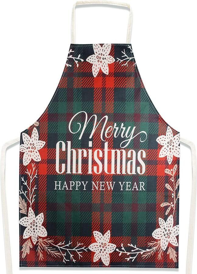 1Pcs Christmas Apron Wreath & Merry Christmas