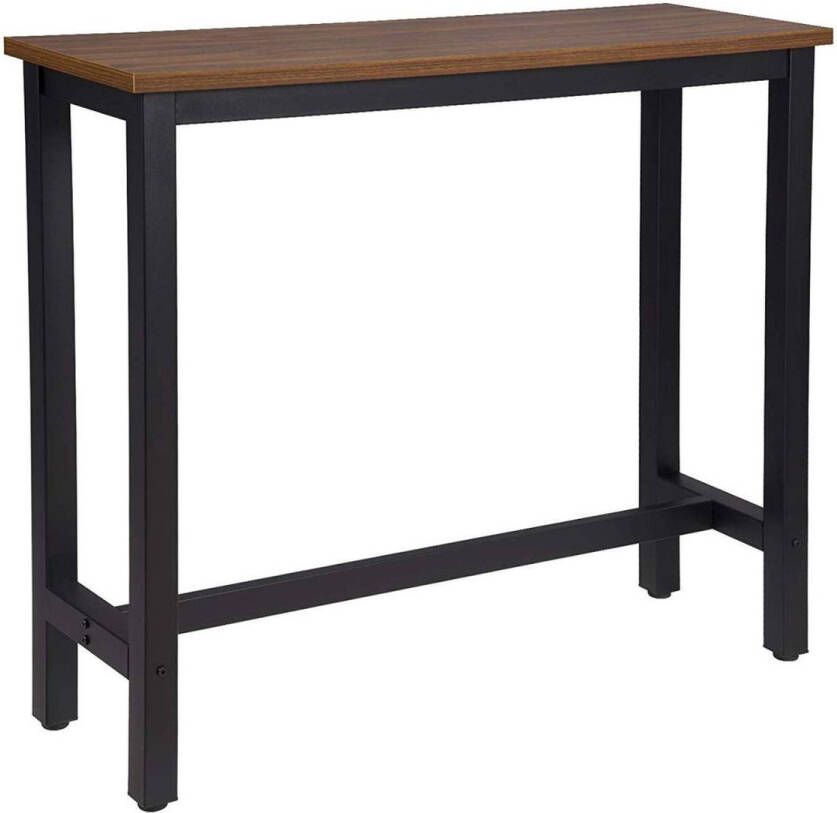 1x bartafel bistrotafel metalen frame tafelblad van MDF zwart roest kleur