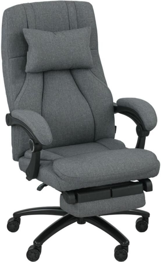 1x Bureaustoel Ergonomische bureaustoel met massage Bureaustoel met wielen en voetensteun Stoffen bureaustoel voor thuis en kantoor