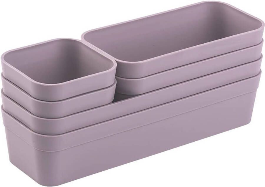 1x Lade-organizerset opbergdoos eendelig verstelbaar lila