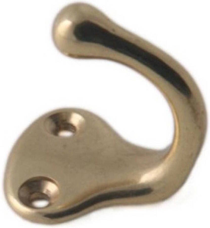 1x Luxe kapstokhaken jashaken goudkleurig met enkele haak hoogwaardig messing 3 8 x 3 cm goudkleurige kapstokhaakjes garderobe haakjes